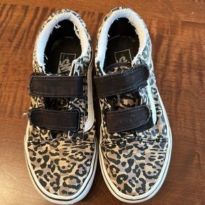 Girls Vans “Animals are friends” leopard print Velcro size US kids 1